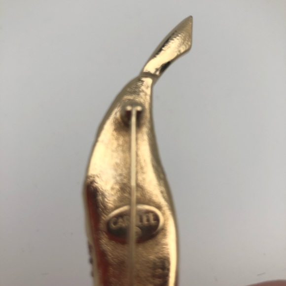 Vintage Carolee Amber Sparking Feather Brooch - Picture 2 of 2